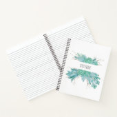 水色パーソナライズされた多肉類 ノートブック (内部)