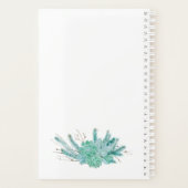 水色パーソナライズされた多肉類 プランナー手帳 (裏面)