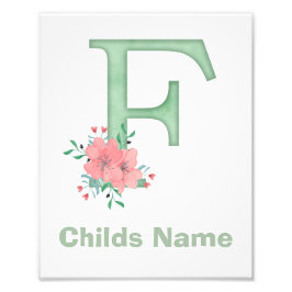 水色パーソナライズされた文字Fフォトプリント フォトプリント           