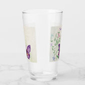水色パーソナライズされた紫の蝶 タンブラーグラス (右)