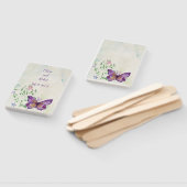 水色パーソナライズされた紫の蝶 ハンドファン (組立なし)