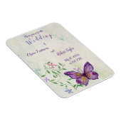 水色パーソナライズされた紫の蝶 マグネット (右側)