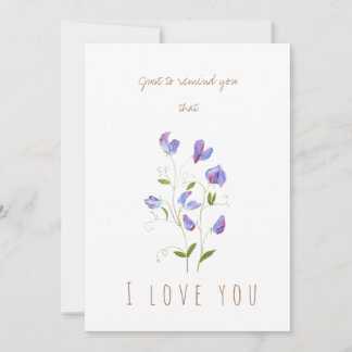 水色パープルスウェートピープルフラワーグリーティングカード 招待状