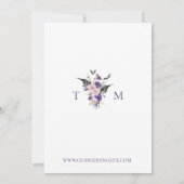 水色パープルピンクフローラハロウィン結婚ー 招待状 (裏面)