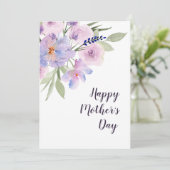 水色パープルフローラハッピーマザーズデイカード シーズンカード (スタンド正面)
