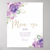 水色パープルフローラマムオーサバーポスター ポスター (正面)