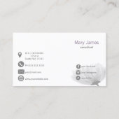 水色パープルフローラ名刺 名刺 (裏面)