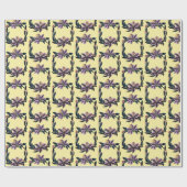 水色パープルリリーリース ラッピングペーパー (フラット)