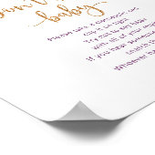 水色パープル金ゴールド言わないベビーゲーム ポスター (角)