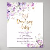 水色パープル金ゴールド言わないベビーゲーム ポスター (正面)