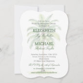 水色パームツリーエレガントなウェディングリハーサル 招待状 (正面)