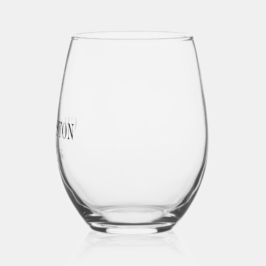 水色パームデスティネーションウェディングのお気に入り ステムなしワイングラス (左)