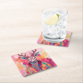 水色ヒップスターディアコースター スクエアペーパーコースター (インサイチュ)