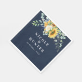 水色ヒマワリ結婚ユーカリ スタンダードランチョンナプキン (角)