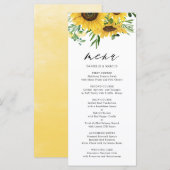 水色ヒマワリ・ユーカリ結婚ズ メニュー (正面/裏面)