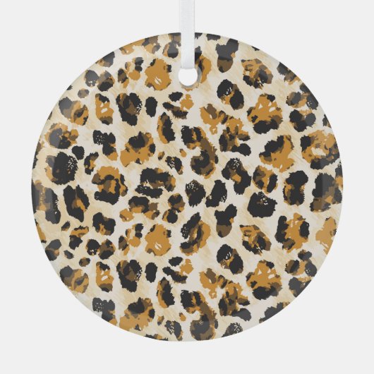 水色ヒョウの皮、絞り染めのグラデーション。 ガラスオーナメント (正面)