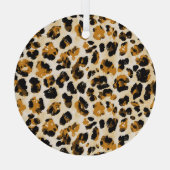 水色ヒョウの皮、絞り染めのグラデーション。 ガラスオーナメント (裏面)