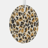 水色ヒョウの皮、絞り染めのグラデーション。 ガラスオーナメント (正面右)