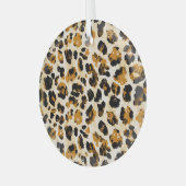 水色ヒョウの皮、絞り染めのグラデーション。 ガラスオーナメント (正面左)