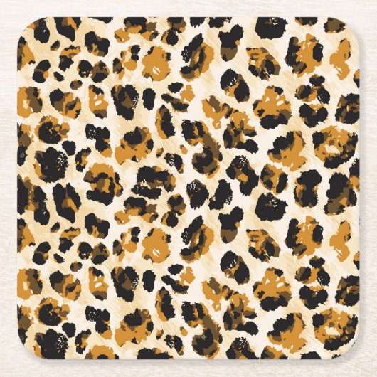 水色ヒョウの皮、絞り染めのグラデーション。 スクエアペーパーコースター (正面)