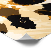 水色ヒョウの皮、絞り染めのグラデーション。 ポスター (角)