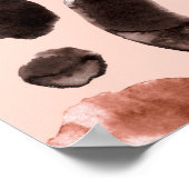 水色ヒョウアニマルプリント模様 ポスター (角)