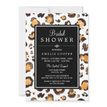 水色ヒョウ印刷 |ブライダルシャワー招待状