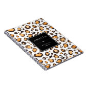 水色ヒョウ斑点 | 名前をカスタムする ノートブック (右側)