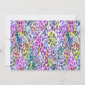 水色ヒョウ柄カスタムモノグラム&名前 サンキューカード (裏面)