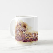 水色ヒョウ コーヒーマグカップ (正面左)