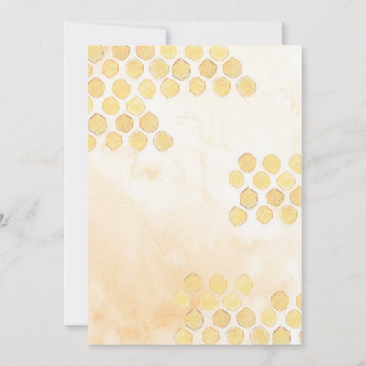 水色ビーイエローフローラニュートラルベビーシャワー 招待状 (裏面)