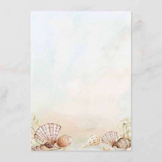 水色ビーチシェルトロピカルズ結婚詳細 エンクロージャーカード (裏面)