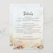 水色ビーチシェルトロピカルズ結婚詳細 エンクロージャーカード (正面/裏面)