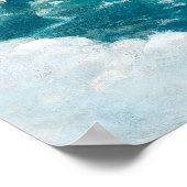 水色ビーチ海波結婚の座席表 ポスター (角)