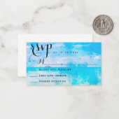 水色ビーチ結婚式応答RSVPカード ノートカード (正面/裏面インサイチュ)