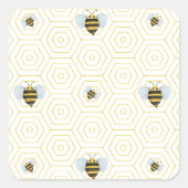 水色ビーパターンシール スクエアシール (正面)