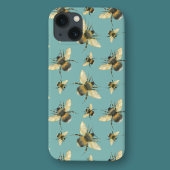 水色ビーパターンiPhone / iPadケース iPhoneケース