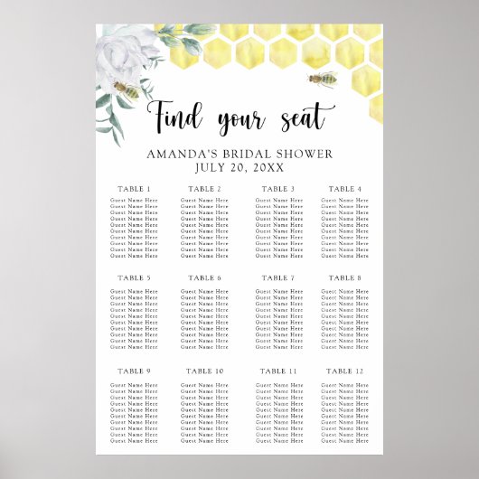 水色ビーフローラシーティングチャート ポスター (正面)