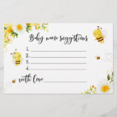 水色ビーベビー名候補カード 便箋 (正面)