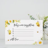 水色ビーベビー名候補カード 便箋 (スタンド正面)