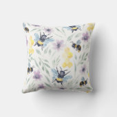 水色ビー模様 クッション (裏面)