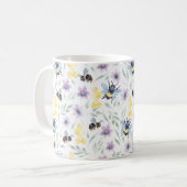 水色ビー模様 コーヒーマグカップ (正面左)