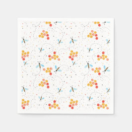 水色ビー模様 スタンダードカクテルナプキン