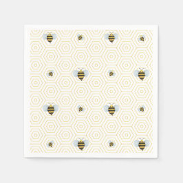 水色ビー模様 スタンダードカクテルナプキン