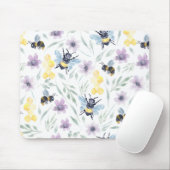 水色ビー模様 マウスパッド (マウス)