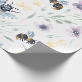 水色ビー模様 ラッピングペーパー (角)