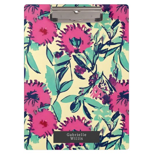 水色ピインスパイアック+緑の植物フローラ クリップボード (正面)