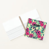 水色ピインスパイアック+緑の植物フローラ ノートブック (内部)