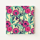 水色ピインスパイアック+緑の植物フローラ ノートブック (裏面)