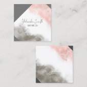 水色ピンクと灰色のミンマリストのクリーンカスタムな スクエア名刺 (正面/裏面)